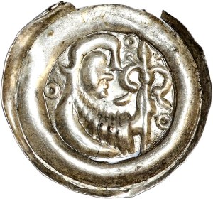 Leszek the White (1202-1227) Cracow brakteat, prince with lily scepter to the right