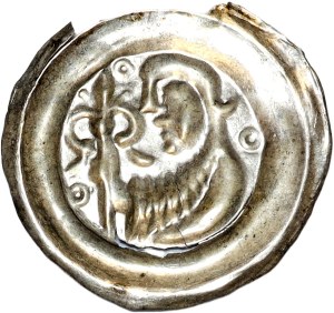 Leszek the White (1202-1227) Cracow brakteat, prince with lily scepter to the right