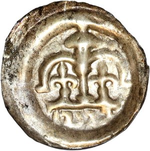 Leszek the White (1202-1227) Cracow brakteat, lilies in a double arcade with a tower