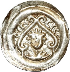 Leszek the White (1202-1227), Kraków brakteat, head surrounded by tendrils and Hebrew inscriptions