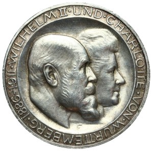 Germany, Württemberg, 3 marks 1911, Silver Wedding HIGH BAR
