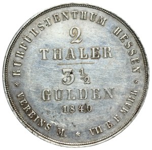Germany, Hessen-Kassel, 2 thalers - 3 and 1/2 guilders 1840