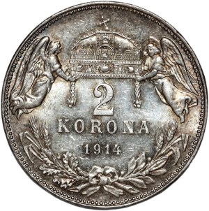 Hungary, Franz Joseph, 2 crowns 1914