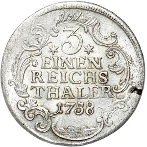 Niemcy, Prusy, Fryderyk II, 1/3 talara 1758, Drezno