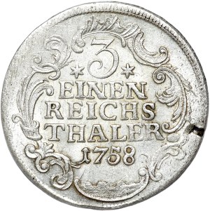 Germany, Prussia, Frederick II, 1/3 thaler 1758, Dresden