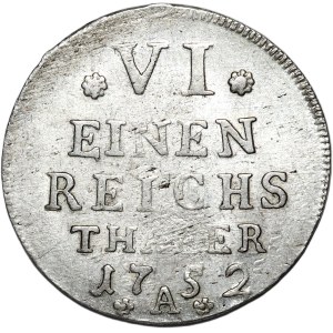 Niemcy, Prusy, Fryderyk II, 1/6 talara 1752 A, Berlin