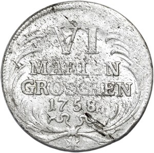 Germany, Prussia, Frederick II, 1/6 thaler 1758