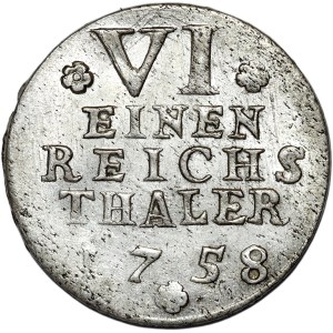 Niemcy, Prusy, Wiktor II Fryderyk, 1/6 talara 1758