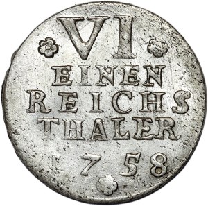 Germany, Prussia, Victor II Frederick, 1/6 thaler 1758