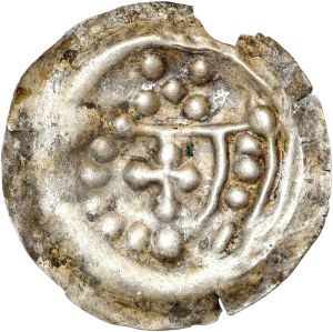 Świętopełk II (1217-1266), brakteat, Pomorze - ramię z proporcem w lewo