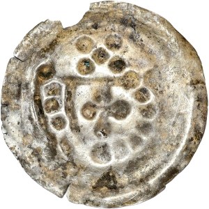 Świętopełk II (1217-1266), brakteat, Pomorze - ramię z proporcem w lewo