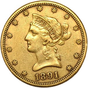 USA, $10 1891 CC, Carson City