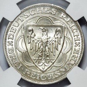 Germany, Weimar Republic, 3 Marks 1927 A, 100th Anniversary of the Port of Bremen, Berlin