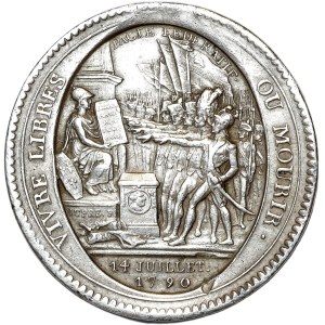 Francja, AR 5 sols au serment, 1792, Monneron frères, SREBRO