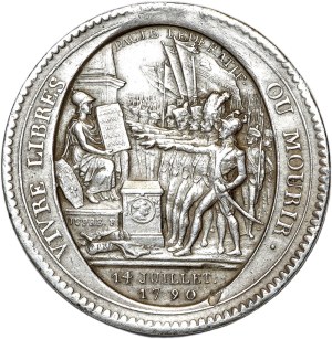 France, AR 5 sols au serment, 1792, Monneron frères, SILVER