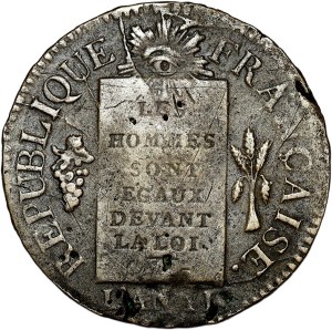 France, Sol à la balance FRANÇAISE, 1793 BB, Strasbourg