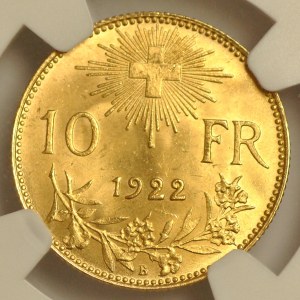 Switzerland, 10 francs 1922 B, Bern