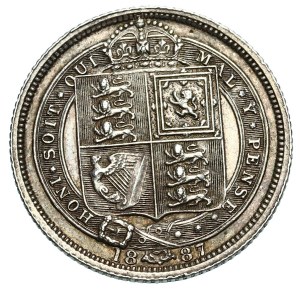 Wielka Brytania, Wiktoria, 6 pensów 1887, Londyn