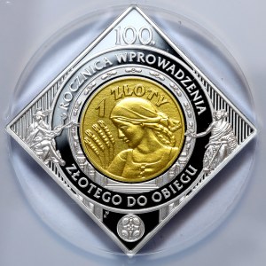 1 złoty 2024, 100. rocznica wprowadzenia złotego do odbioru, klipa