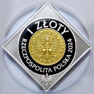 1 złoty 2024, 100. rocznica wprowadzenia złotego do odbioru, klipa