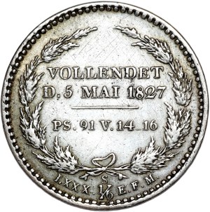 Germany, Saxony, Frederick August I, 1/6 thaler posthumous 1827 S, Dresden