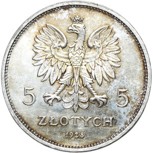 5 złotych 1928, Nike, bez znaku, Bruksela