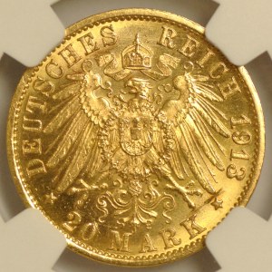 Niemcy, Prusy, Wilhelm II, 20 marek 1913 A, Berlin