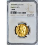 Rosja, Mikołaj II, 15 rubli 1897 AT, Petersburg