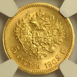 Russia, Nicholas II, 5 rubles 1902 AP, St. Petersburg