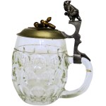 Mug with lid and dwarf , Sachsische Glashutte, interwar