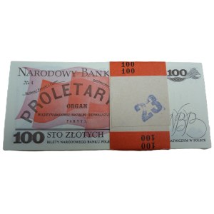 100 zł 1986, seria SG, paczka bankowa 100 szt.
