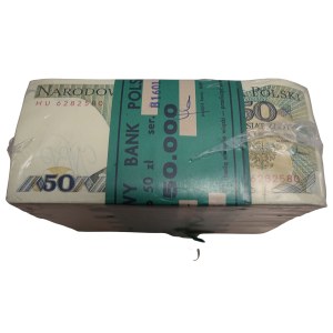 Zgrzewka bankowa 50 zł 1988, Świerczewski, seria HU, 1000 szt.