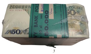50 zloty 1988 bank wrap, Swierczewski, HU series, 1000 pcs.