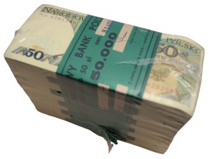 50 zloty 1988 bank wrap, Swierczewski, HU series, 1000 pcs.