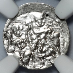 Boleslaw III the Wrymouth (1102-1138), denarius, knight and St. Adalbert.