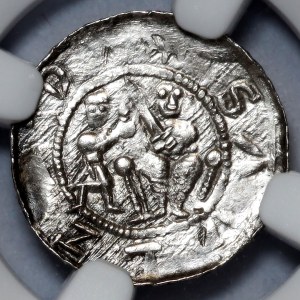 Ladislaus II the Exile (1138-1146), denarius, fight with the lion