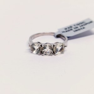 Anello in argento con citrino naturale e topazio