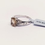 Anello con quarzo fumé brillante, argento 925