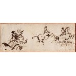 Sketch of a sailing ship with detail of the figurehead, 18th century Central Italian artist