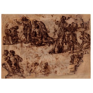 Front: Study for the Baptism of Christ and Various Figures | Back: Various Anatomical Studies, Anonymous Italian artist of the 17th century