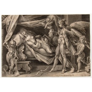 Jan Harmensz. Muller (1540 - 1617), Cupid and Psyche, after Bartholomeus Spranger
