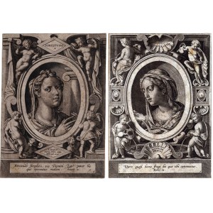 Hieronymus Wierix (1553 - 1619), Fortitude | Temperance