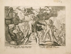 Hendrik Goltzius (workshop of) (1558 - 1617), The Iron Age | The Giants | Lycaon turned into a wolf