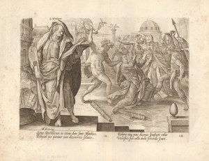 Hendrik Goltzius (1558 - 1617), Martyrdom of Saint Matthias, after Martin de Vos