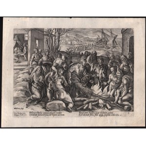 Hendrik Goltzius (1558 - 1617), St. Paul bitten by a viper, after Giovanni Stradano