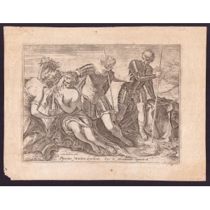 Agostino Carracci (1557 - 1602), Sapientia Martem depellante Pax et Abundantia cogaudent, by Tintoretto