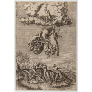 Michelangelo Buonarroti (after) - Nicolas Beatrizet (copy after) (Caprese 1475 - Roma 1564, c. 1507 - 1573), The Fall of Phaeton