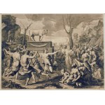 Étienne Baudet (1638 - 1711), Les Israélites adorant le Veau d'Or, after Nicolas Poussin