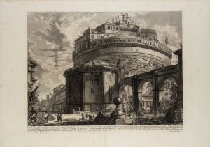 Giovanni Battista Piranesi (Mogliano Veneto 1720 - Venezia 1778), Veduta del Mausoleo d'Elio Adriano (ora chiamato Castello Sant'Angelo)...