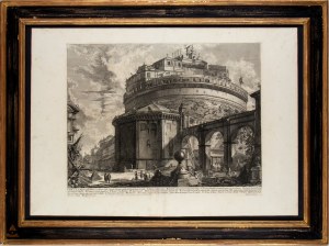 Giovanni Battista Piranesi (Mogliano Veneto 1720 - Venezia 1778), Veduta del Mausoleo d'Elio Adriano (ora chiamato Castello Sant'Angelo)...